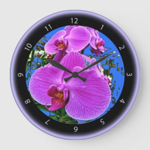 Pink Orchid Clock