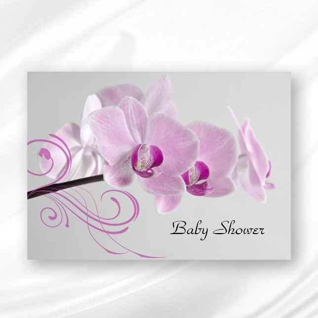 Pink Orchid Elegance Baby Shower Invitation (Creator Uploaded)