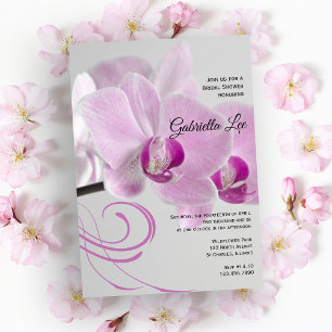 Pink Orchid Elegance Bridal Shower Invitation