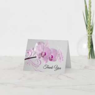 Pink Orchid Elegance Bridesmaid Thank You Card