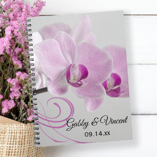 Pink Orchid Elegance Wedding Spiral Notebook