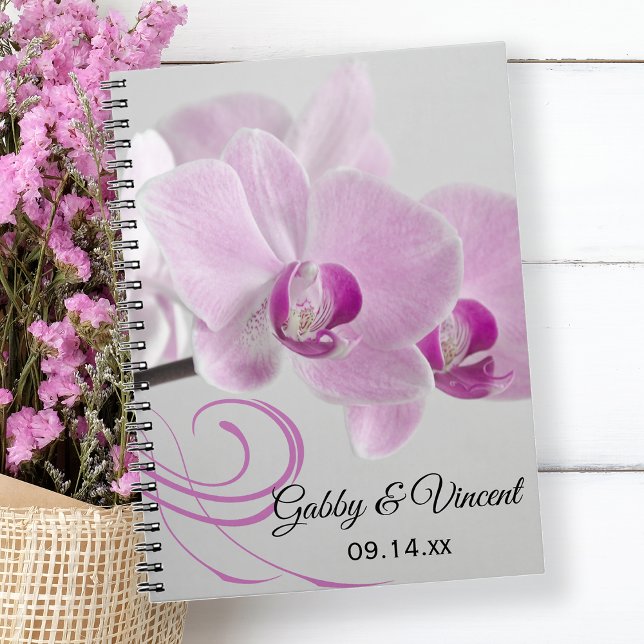 Pink Orchid Elegance Wedding Spiral Notebook (Creator Uploaded)