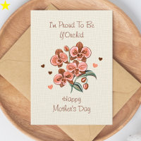 Pink Orchid Embroidery Typography Mother's Day  