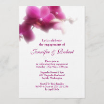 Pink Orchid Engagement Invitation