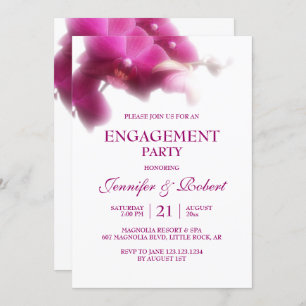 Pink Orchid Engagement Invitation