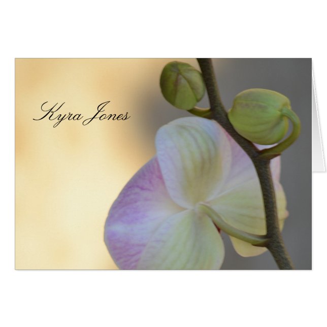 Pink Orchid Expression Name Place Card (Front Horizontal)