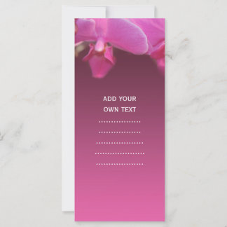 pink orchid flower advertisement rack card.
