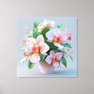 Pink Orchid Flower Arrangement Canvas Print