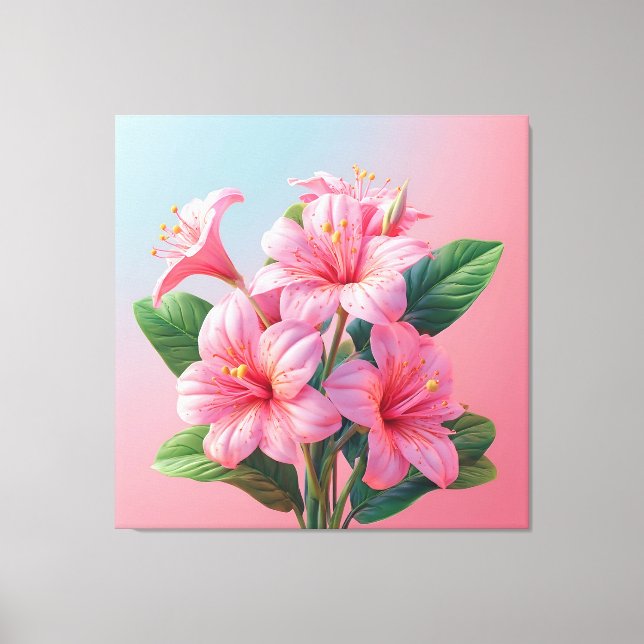 Pink Orchid Flower Arrangement Canvas Print (Front)