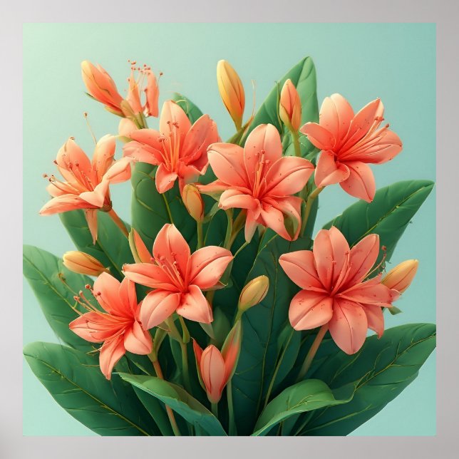 Pink Orchid Flower Arrangement Poster (Front)