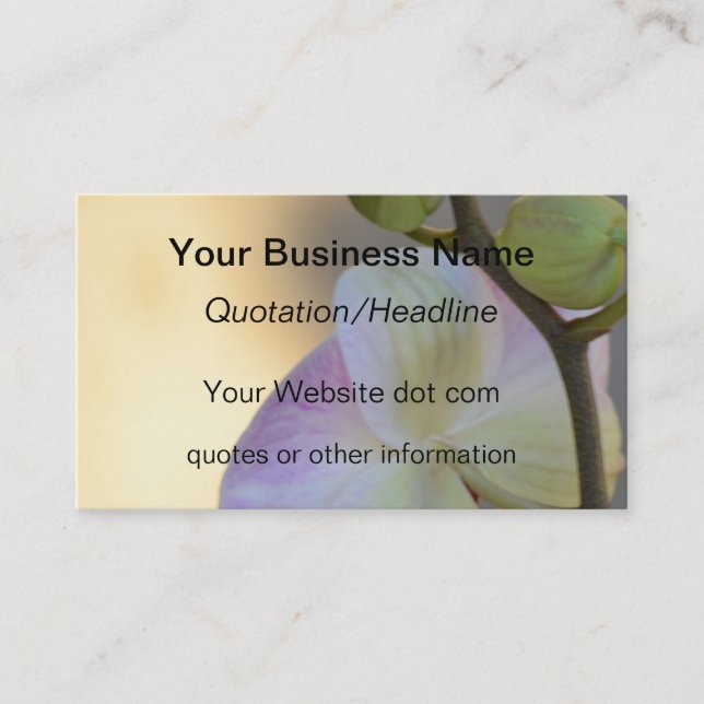 Pink Orchid Flower Business Card (Front)