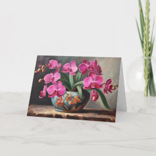 Pink Orchid Flower Plant Still Life  Card