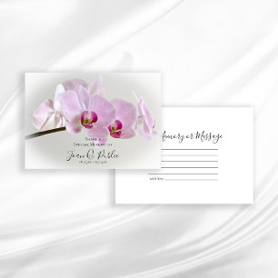 Pink Orchid Flower Share a Memory Funeral  Card