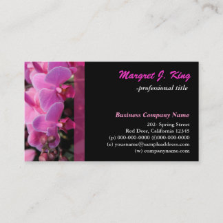 pink orchid flowers business card