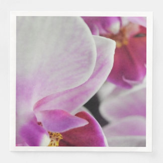 Pink Orchid Flowers Napkin
