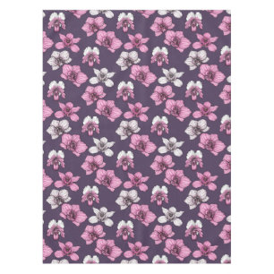 Pink orchid flowers tablecloth
