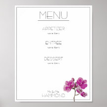 Pink Orchid Menu