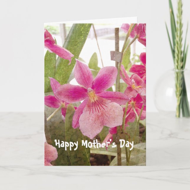 Pink Orchid Mother's Day Card (Front)