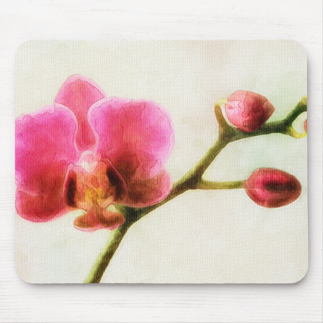 Pink Orchid Mouse Pad (Front)