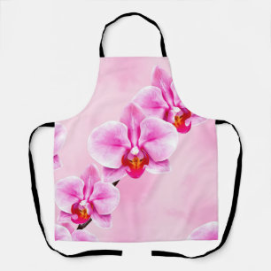 Pink Orchid Pattern Tropical Floral Soft Pastel Apron