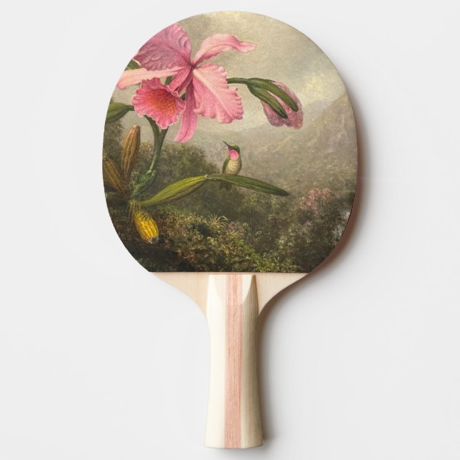 Pink Orchid Ping Pong Paddle (Front)