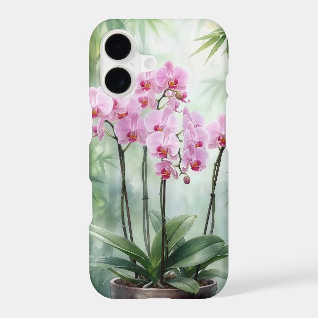 Pink Orchid Plant On Bamboo  (Back)