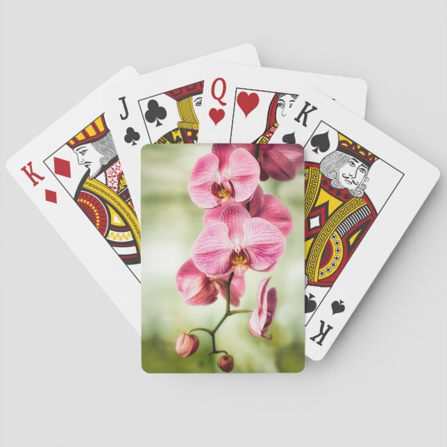 Pink Orchid Playing Cards (Back)