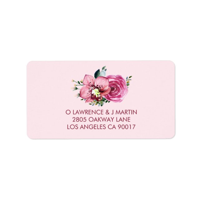 Pink Orchid & Rose Label (Front)