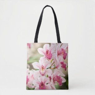 Pink Orchid Tote Bag Reusable