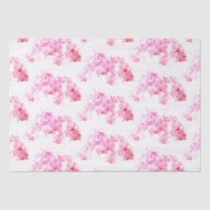 Pink Orchid Watercolor Flower Pattern Tissue Paper