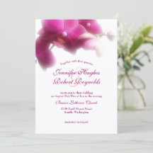 Pink Orchid Wedding Invitation