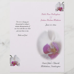 Pink Orchid Wedding Program