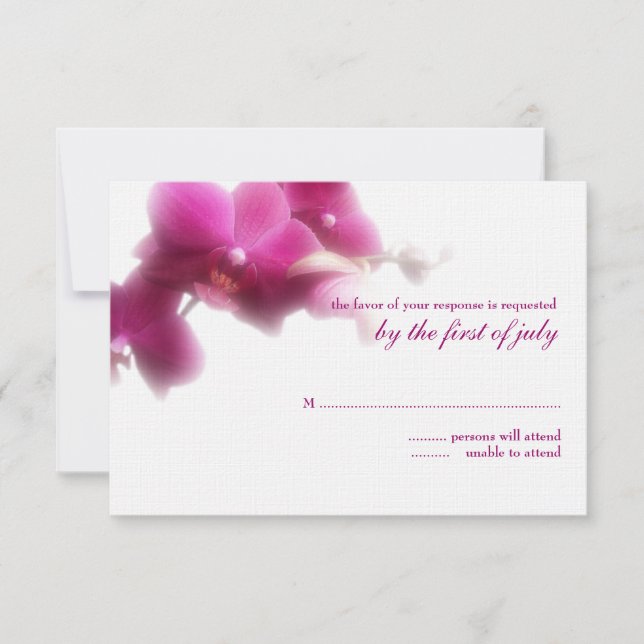 Pink Orchid Wedding Response Card (Front)