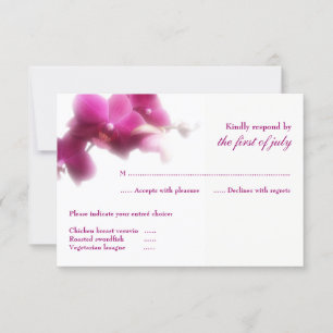Pink Orchid Wedding RSVP Card