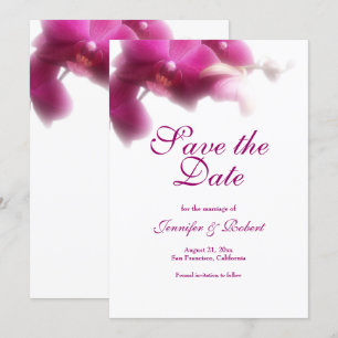 Pink Orchid Wedding Save the Date Announcement