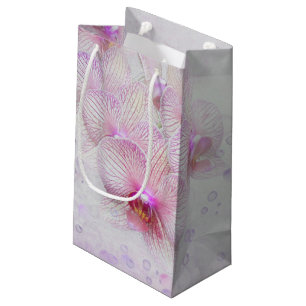 pink orchids and bubbles small gift bag