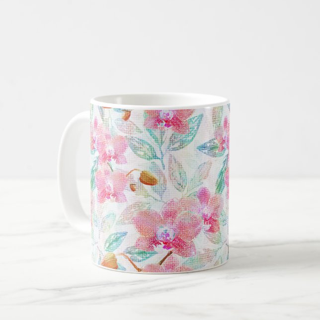 Pink orchids. coffee mug (Front Left)