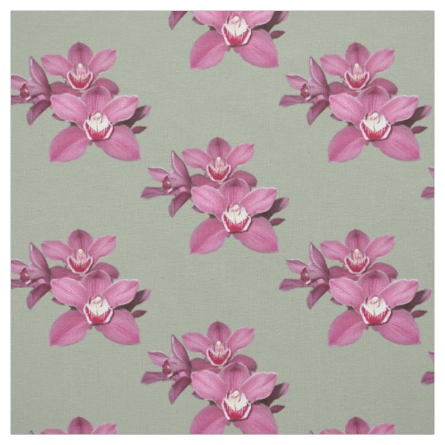 Pink Orchids Fabric (Swatch)