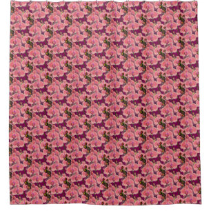 Pink Orchids Floral Shower Curtain