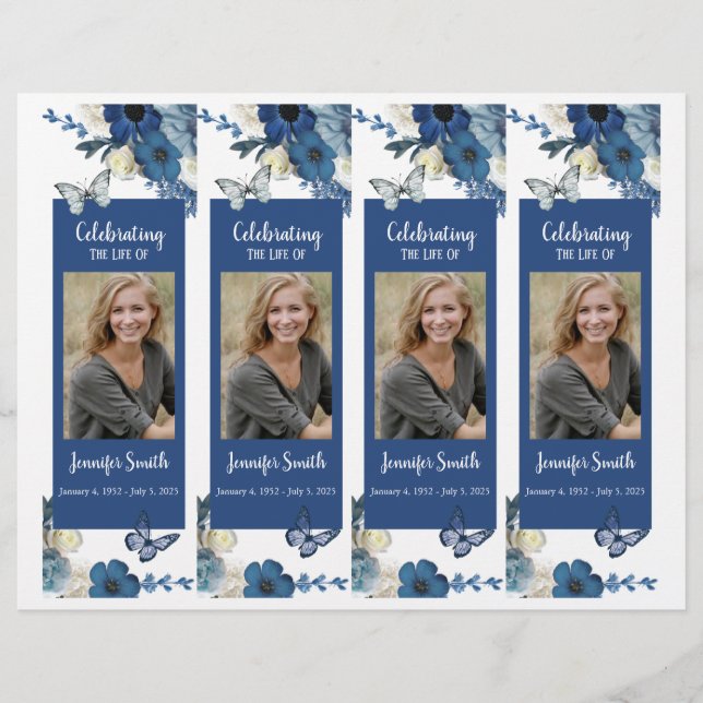 Pink Orchids Hummingbird Funeral Program Flyer (Front)