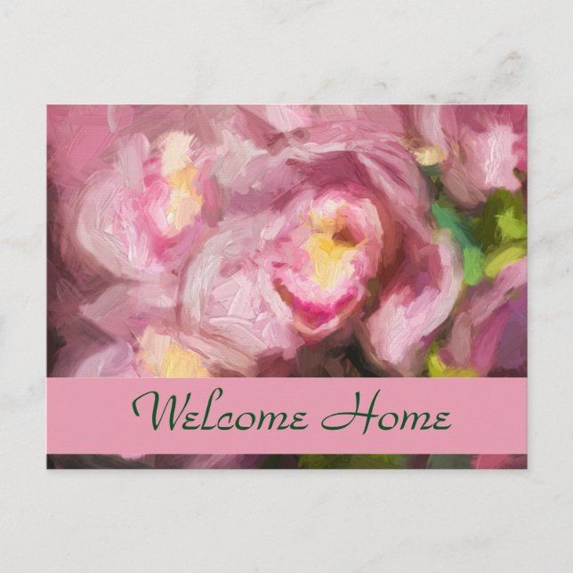 Pink Orchids Impasto Postcard (Front)