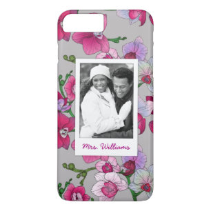 Pink Orchids In Bloom   Add Your Photo & Name Case-Mate iPhone Case