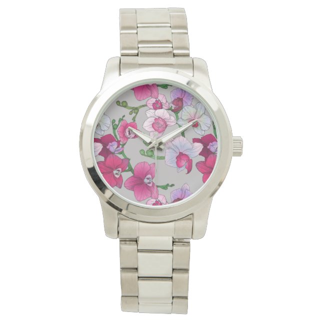 Pink Orchids In Bloom Watch (Front)