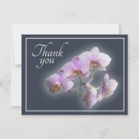 Pink Orchids in Shades of Grey Backdrop Thank You