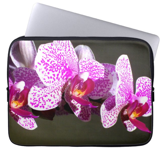 Pink Orchids Laptop Sleeve (Front)