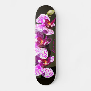 Pink Orchids -  monogram Skateboard