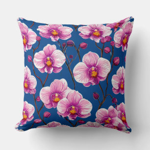 Pink Orchids pattern Cushion