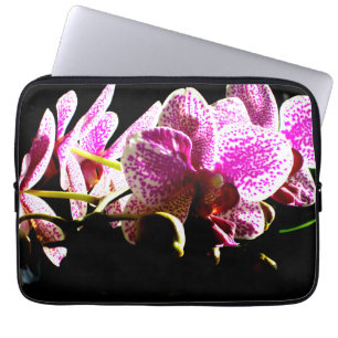 Pink Orchids pink tropical floral Laptop Sleeve