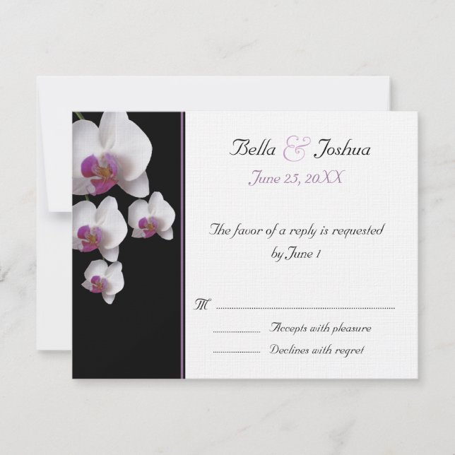 Pink Orchids RSVP Card (Front)