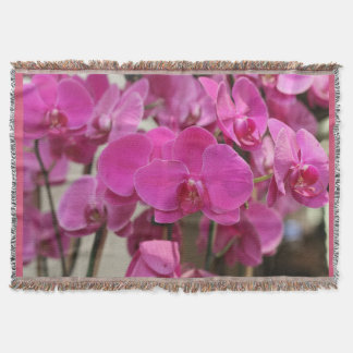 Pink Orchids throw blanket